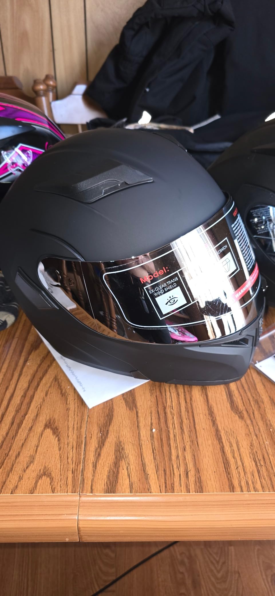 1Storm Motorcycle Modular Full Face Helmet Bike Flip up Dual Visor Sun Shield: HB89 Matt Black customer photo 2