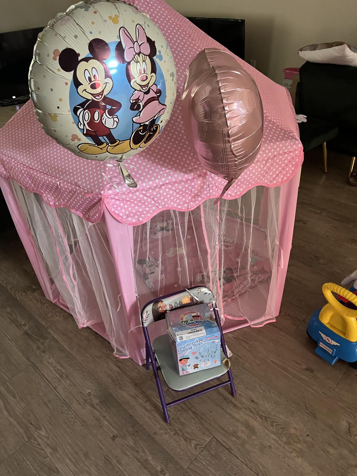 Monobeach Princess Tent Girls Large Playhouse Kids Castle Play Tent with Star Lights Toy for Children Indoor and Outdoor Games, 55'' x 53'' (DxH) customer photo 2