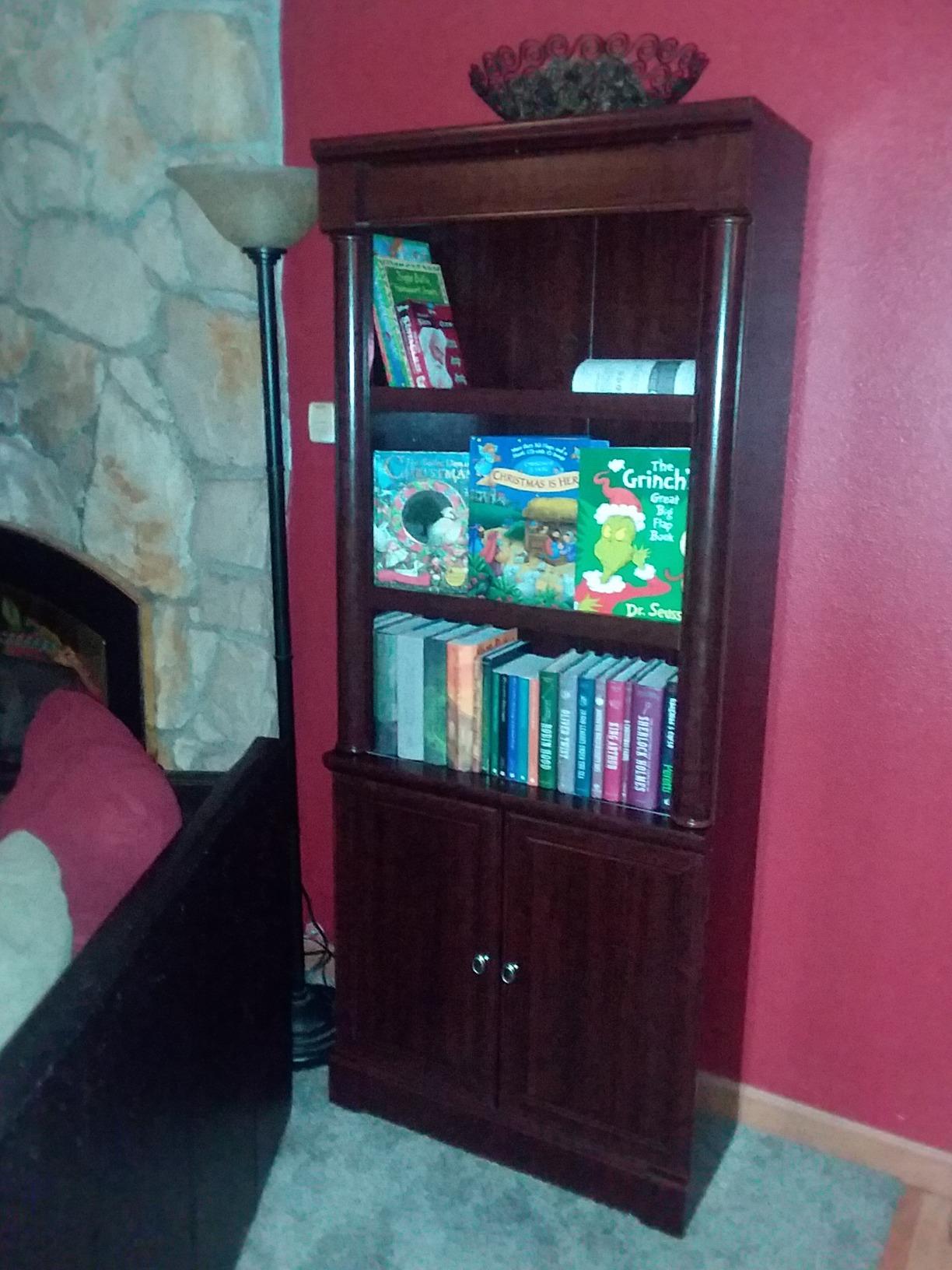 Sauder Palladia Bookcase with Doors, Multiroom Storage, Library Bookcase, Vintage Oak Finish customer photo 1