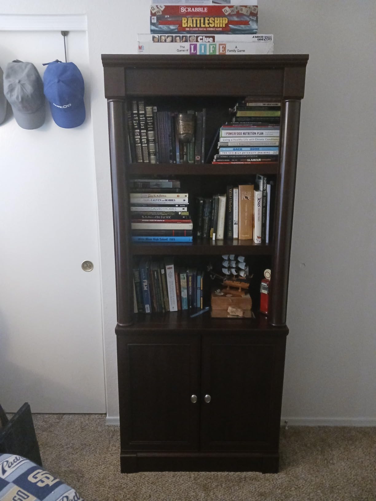 Sauder Palladia Bookcase with Doors, Multiroom Storage, Library Bookcase, Vintage Oak Finish customer photo 2