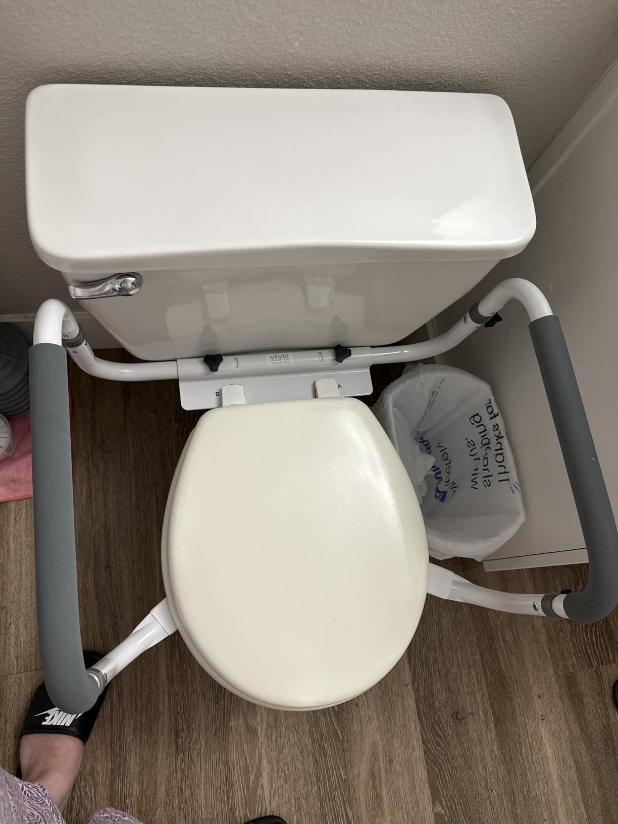 Vive Toilet Safety Rail - Adjustable Grab Bar - Compact Support Frame customer photo 2