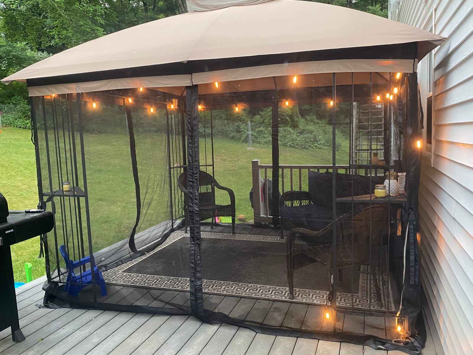 APEX GARDEN Universal 10' x 10' Gazebo Replacement Mosquito Netting (Tan) customer photo 1