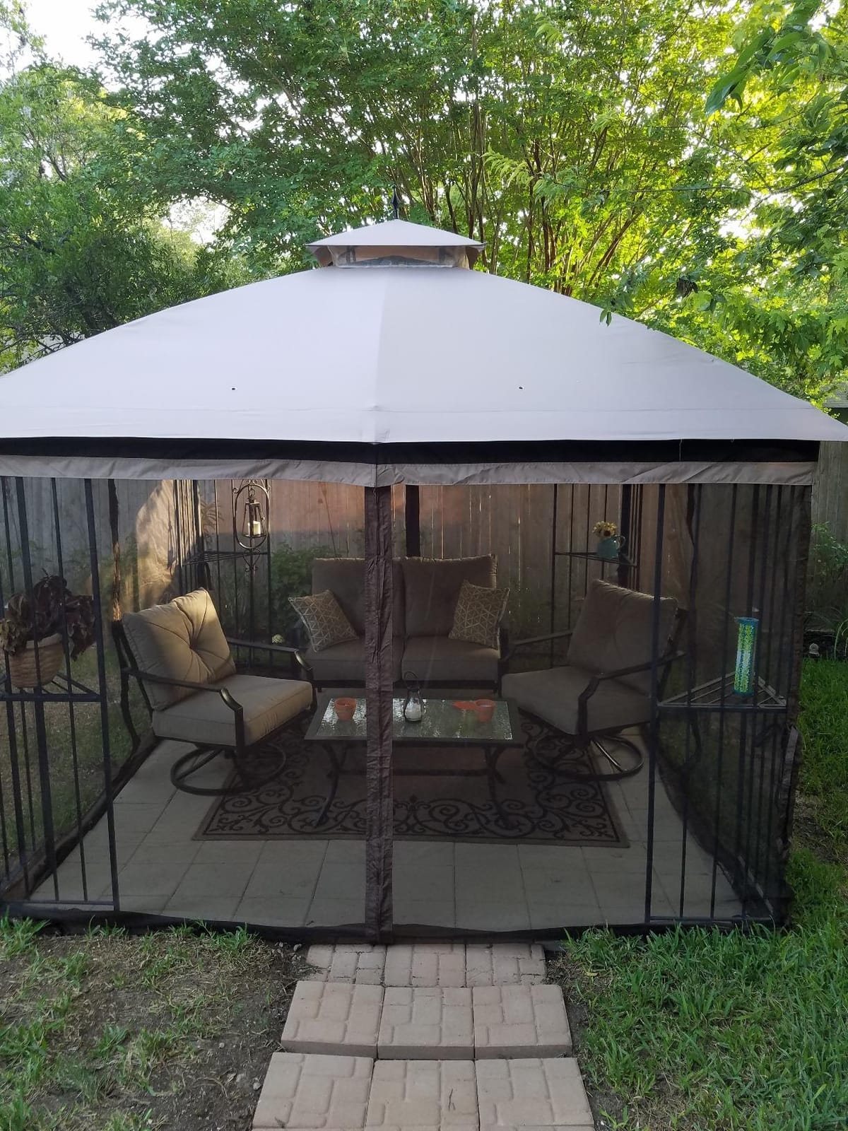 APEX GARDEN Universal 10' x 10' Gazebo Replacement Mosquito Netting (Tan) customer photo 2
