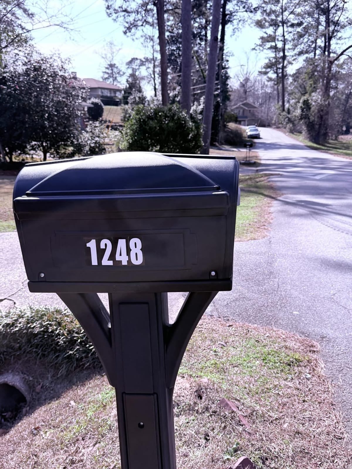 Simplay3 Classic Plastic Residential Mailbox & Post Mount Combo Kit with 2 Access Doors - Black customer photo 2