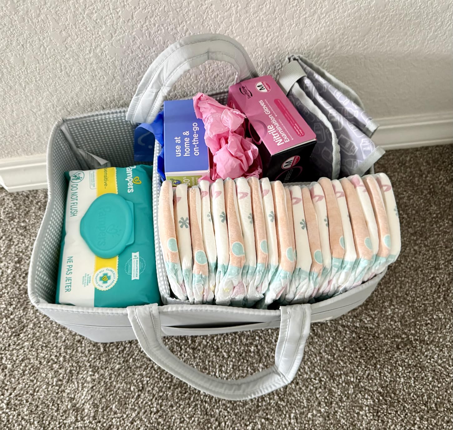 Lily Miles Baby Diaper Caddy Organizer - Large Tote Bag for Newborn essentials Boy or Girl - Baby Shower Basket - Nursery Must Haves - Registry Favorites - Newborn Caddie Car Organizer customer photo 1