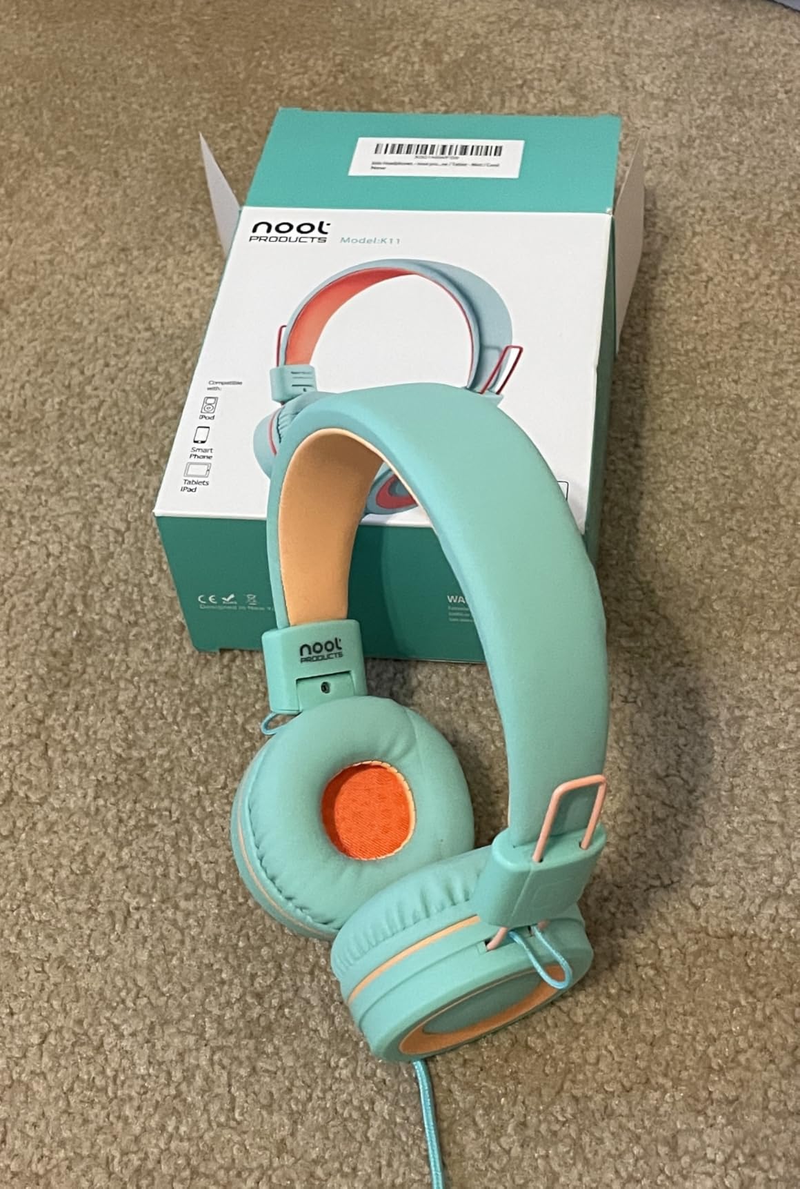 noot products K11 Kids Headphones with Wired Cord 3.5mm Jack Navy/Teal customer photo 1