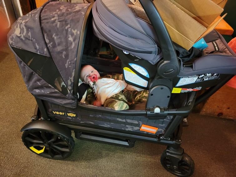 Veer All-Terrain Cruiser | Premium Off-Road Wagon Stroller for Babies, Toddlers, and Kids | Push/Pull/Push-Along Steering for Uneven Terrain | JPMA Certified | Lightweight and Collapsible | 2 Seats customer photo 1
