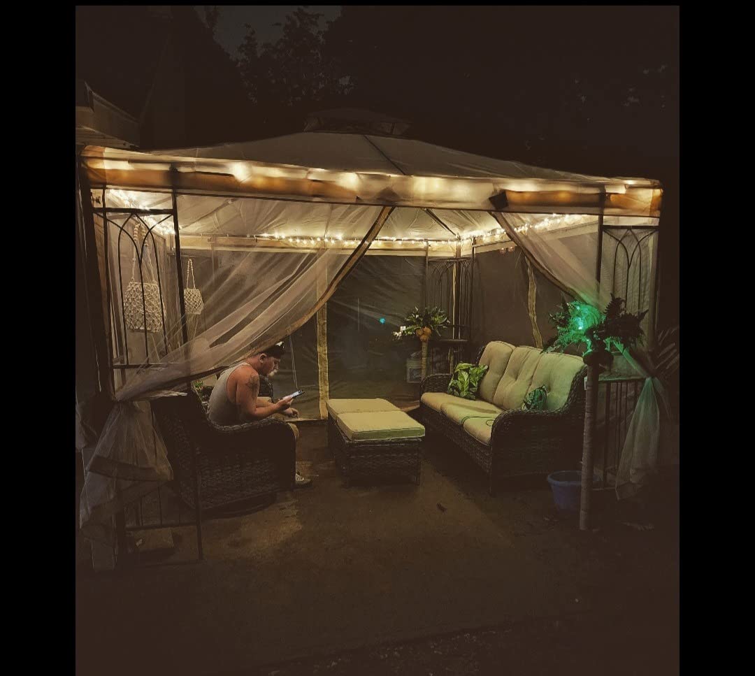 MASTERCANOPY Mosquito Screen Walls for Gazebo, 10x10 ft, Beige customer photo 2