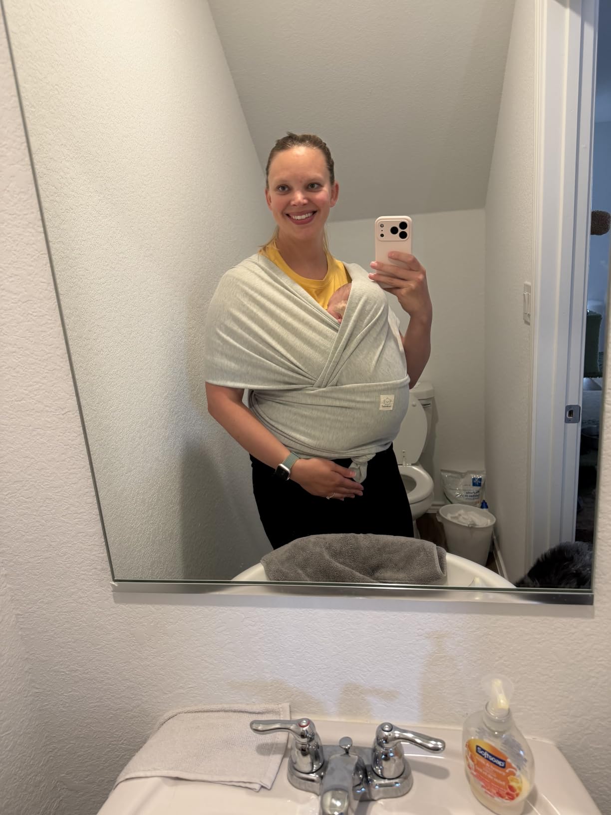 KeaBabies Baby Wrap Carrier, All in 1 Original Baby Carrier (Trendy Black) customer photo 2