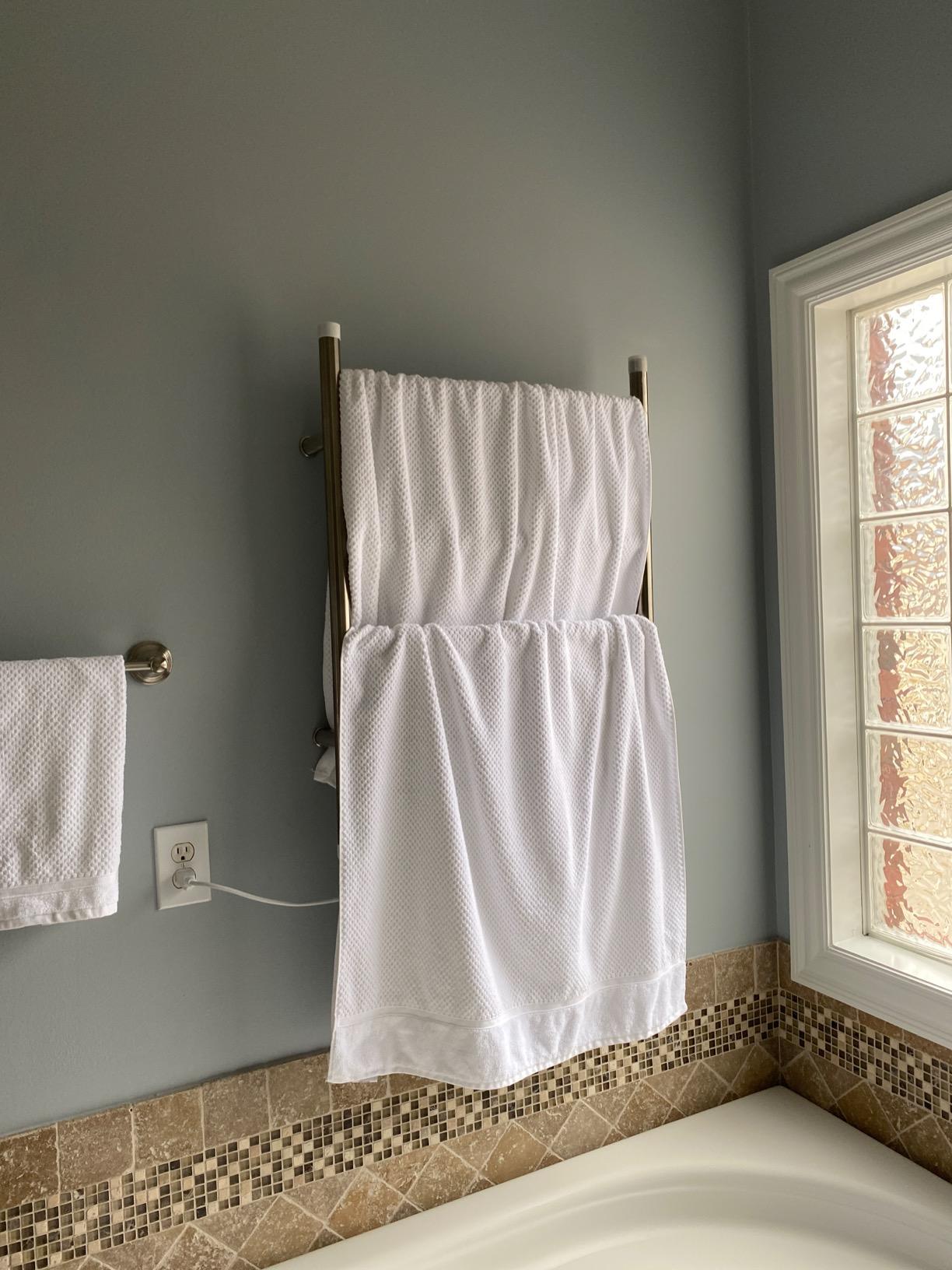 HEATGENE 8-Bar Towel Warmer, Heated Towel Rack, Plug-in, Brushed customer photo 2