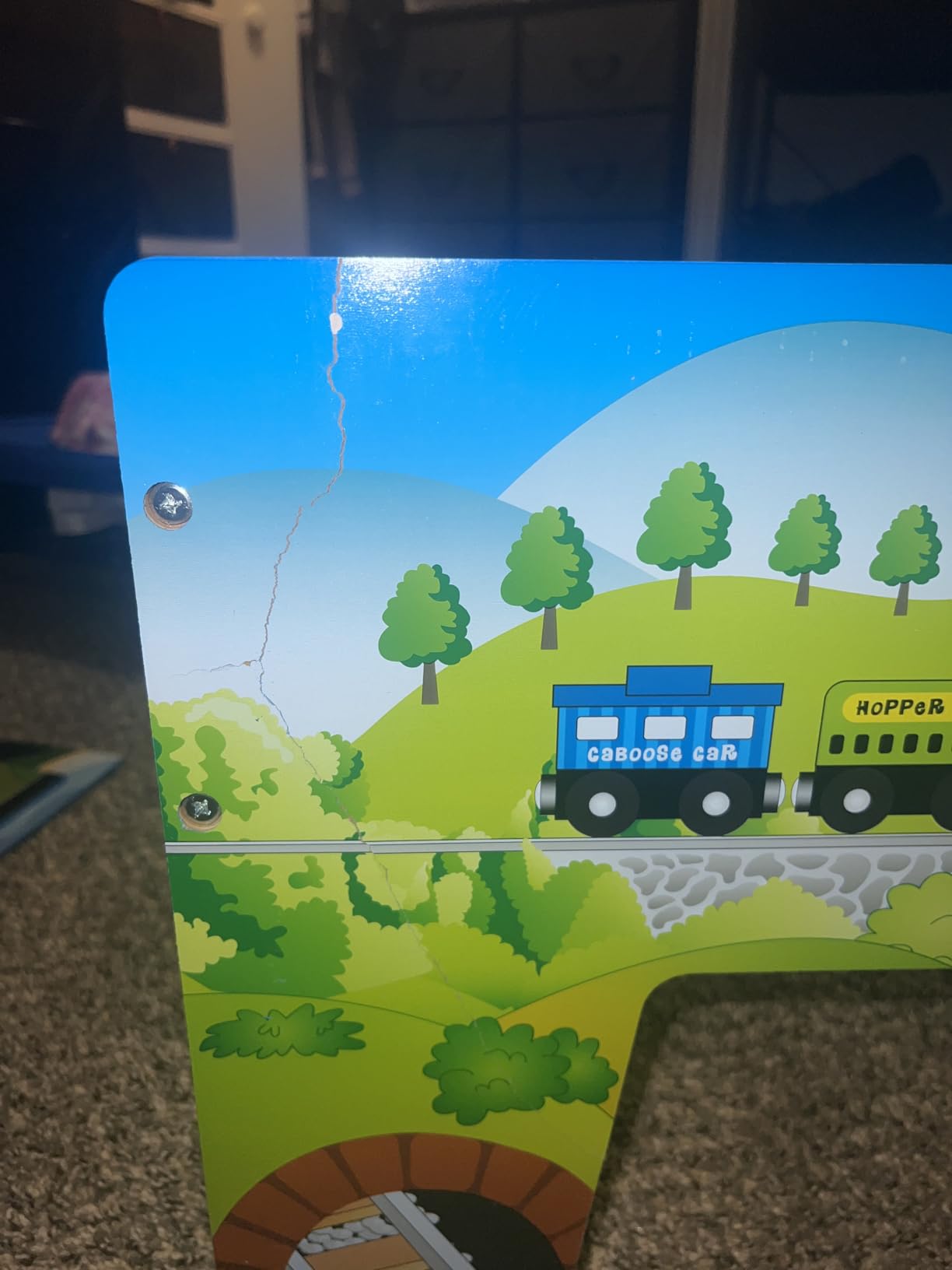 Hey Play Wooden Train Table Set, Blue, 75-Piece-Set customer photo 1