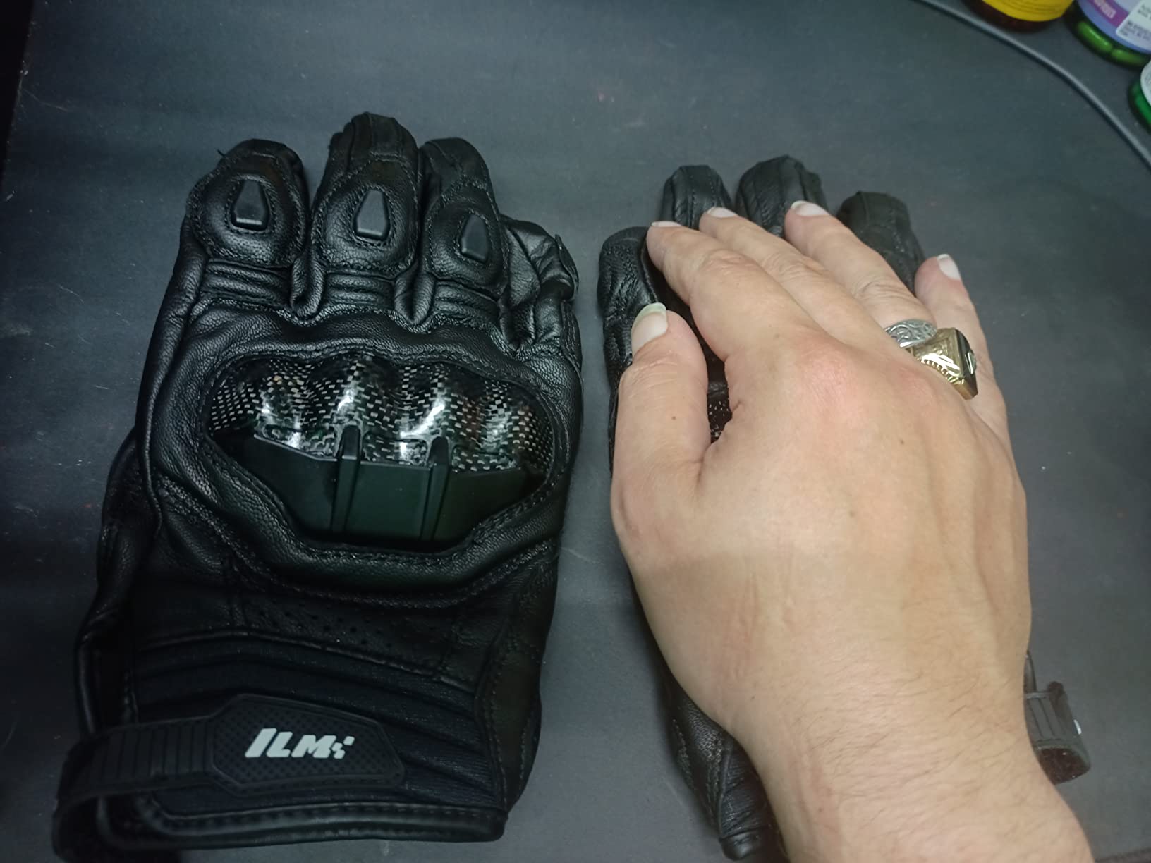ILM Air Flow Leather Motorcycle Gloves for Men and Women Model GRC01L customer photo 1