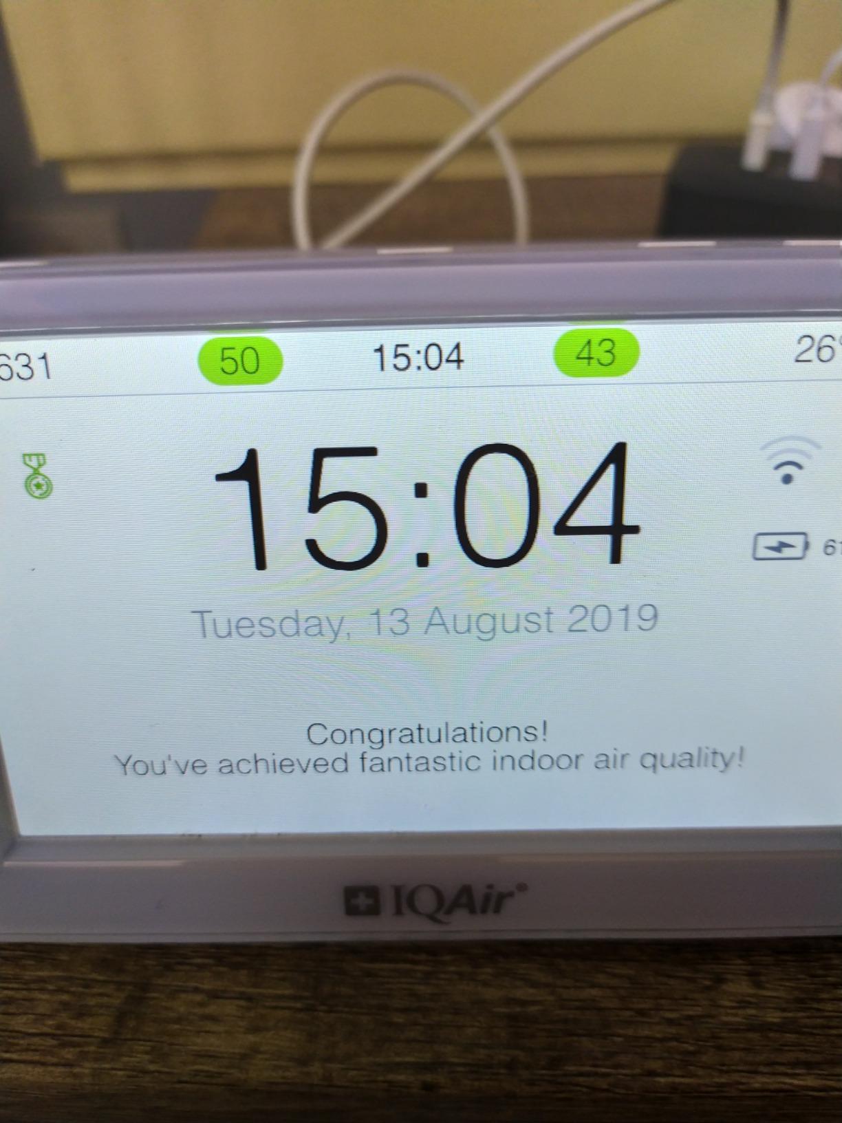 IQAir Air Quality Monitor Indoor, Swiss Design, Professional Grade, Detects PM2.5, CO2, AQI, Temperature, Humidity, Indoor Air Quality Real-Time Air Quality & Forecasting, Historic Data customer photo 1