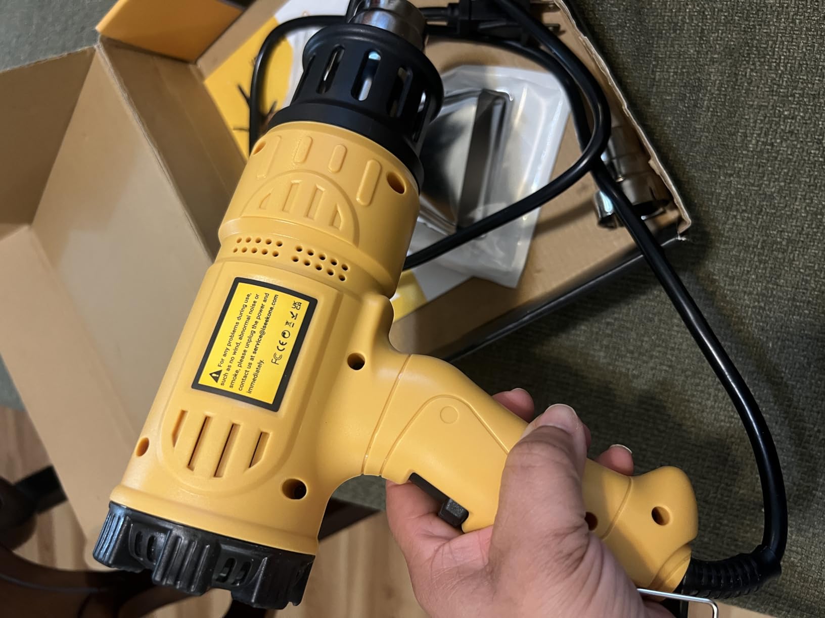 SEEKONE 1800W Heat Gun Variable Temp 122℉-1202℉ for Crafts, Shrink Wrap customer photo 2