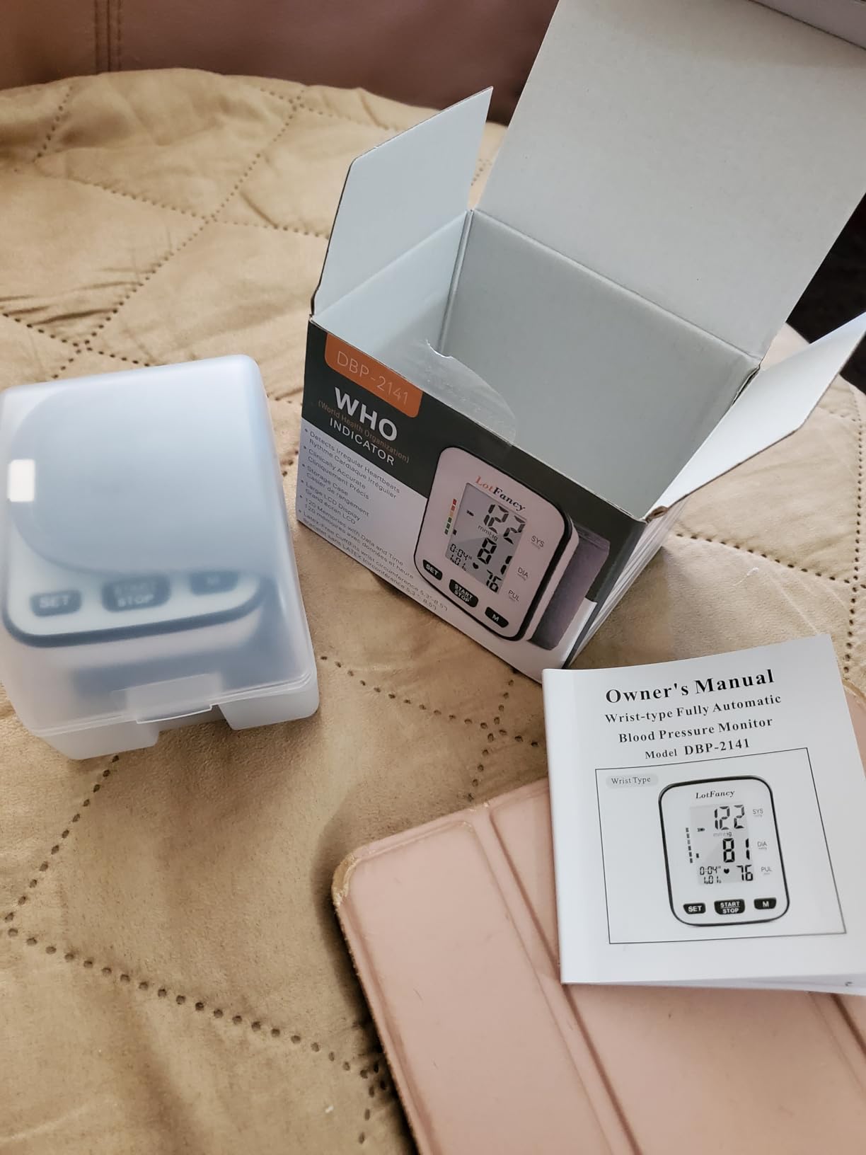 LotFancy Wrist Blood Pressure Monitor for Home Use, Automatic Blood Pressure Machine Adjustable Wrist Cuff 5.3”-8.5” Digital BP Machine with LCD Display, 120 Memory, 2 User, with Carrying Case customer photo 1