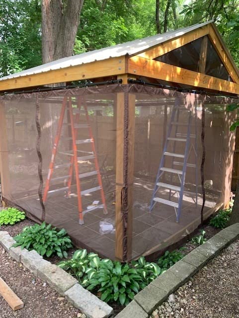 ALISUN 12' x 12' Universal Gazebo Mosquito Netting, Brown customer photo 1