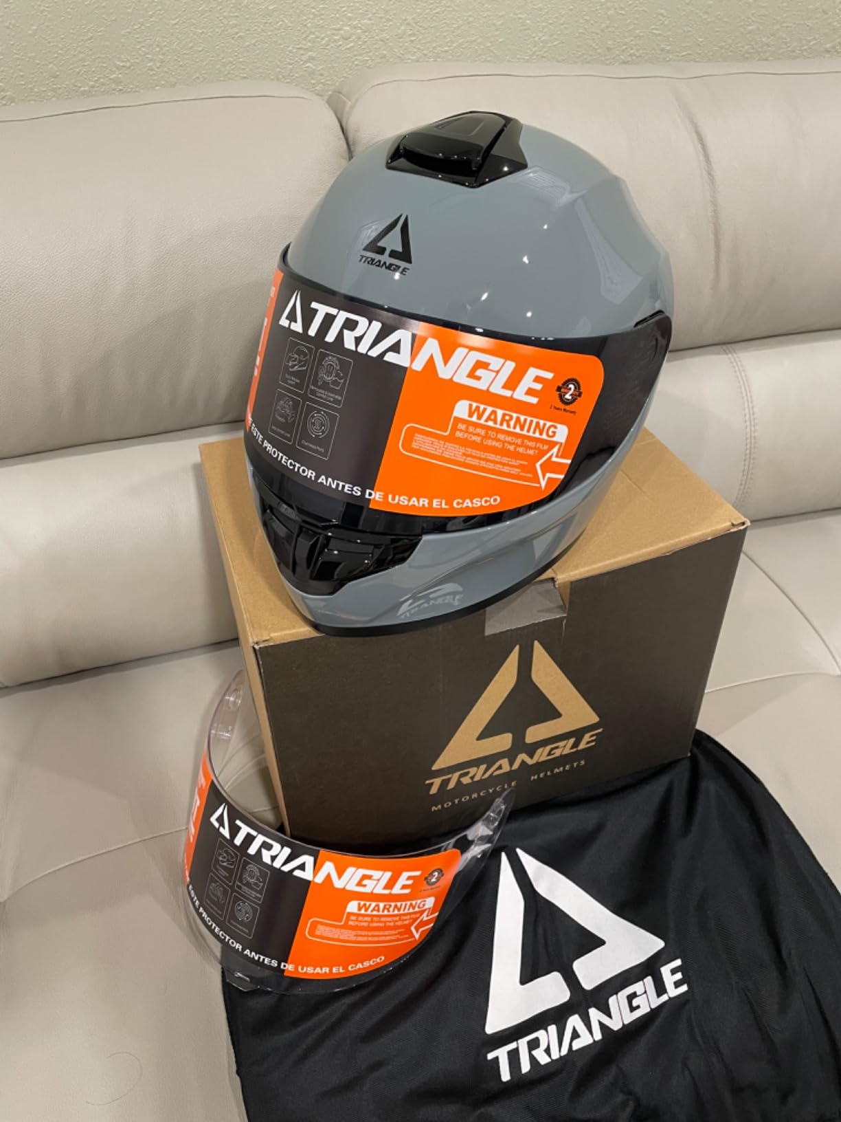 TRIANGLE Full Face Motorcycle Helmet DOT Approved Men Women, Street Bike customer photo 2