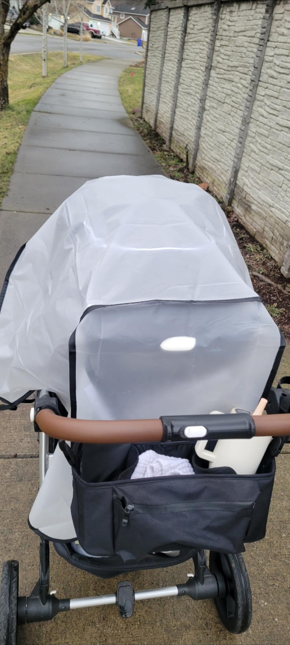 bemece Universal Stroller Rain Cover, Clear EVA Weather Shield customer photo 2