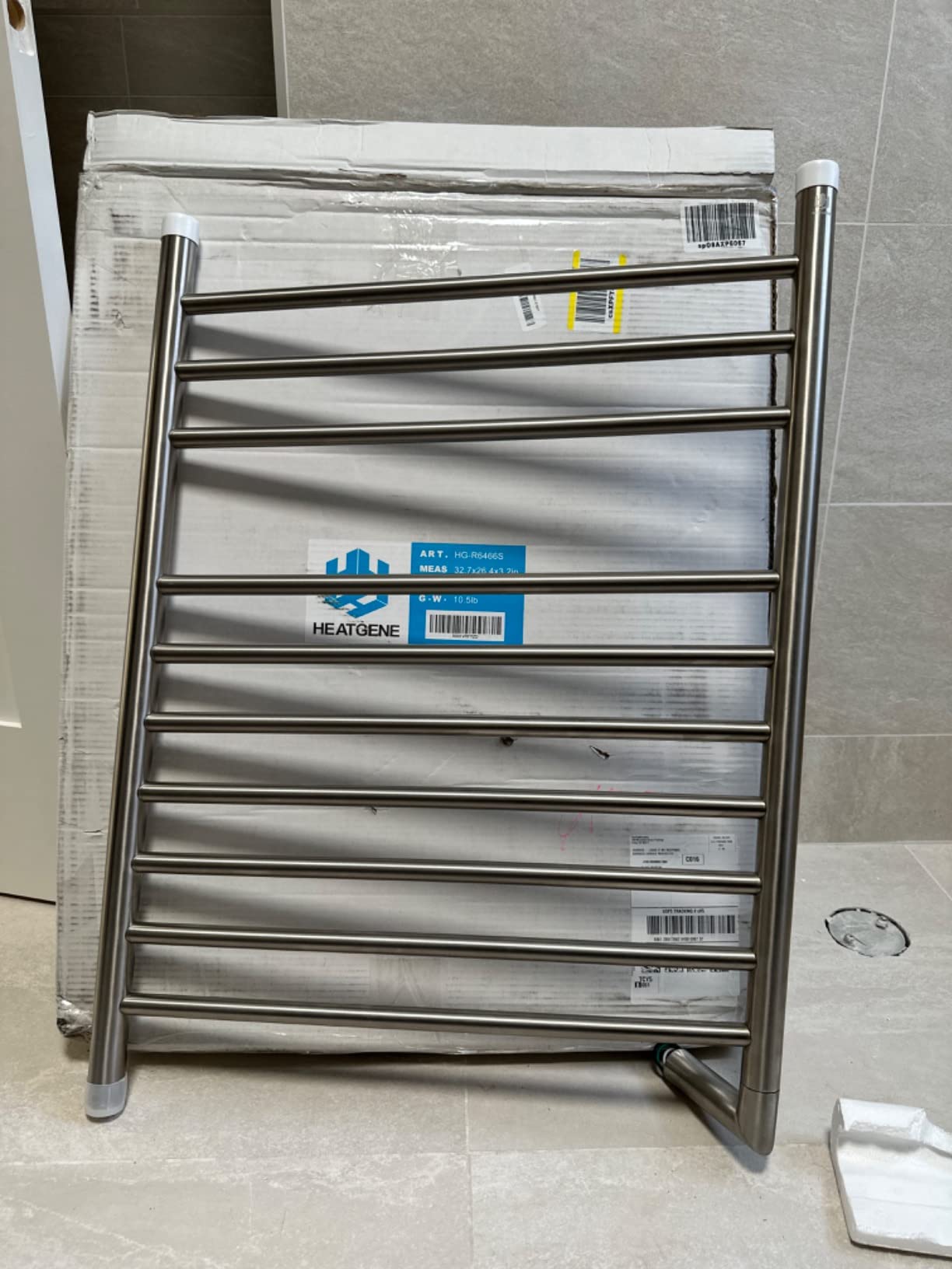 HEATGENE Towel Warmer, Heated Towel Rack, Hardwired, Brushed customer photo 1