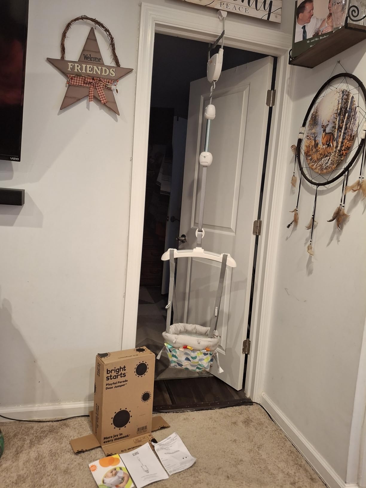 Bright Starts Playful Parade Door Jumper for Baby with Adjustable Strap, 6 Months and Up, Max Weight 26 lbs customer photo 2