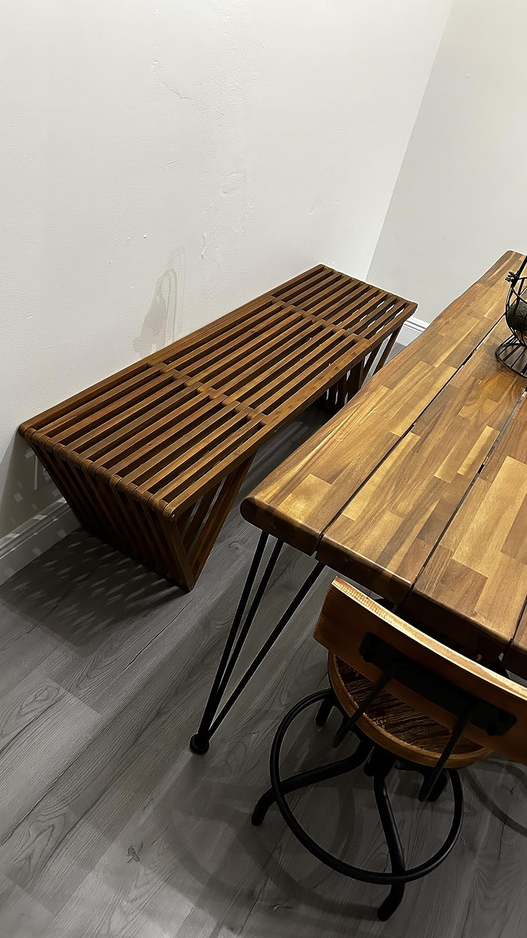 Christopher Knight Home Esme Outdoor Acacia Wood Bench, Teak Finish customer photo 1