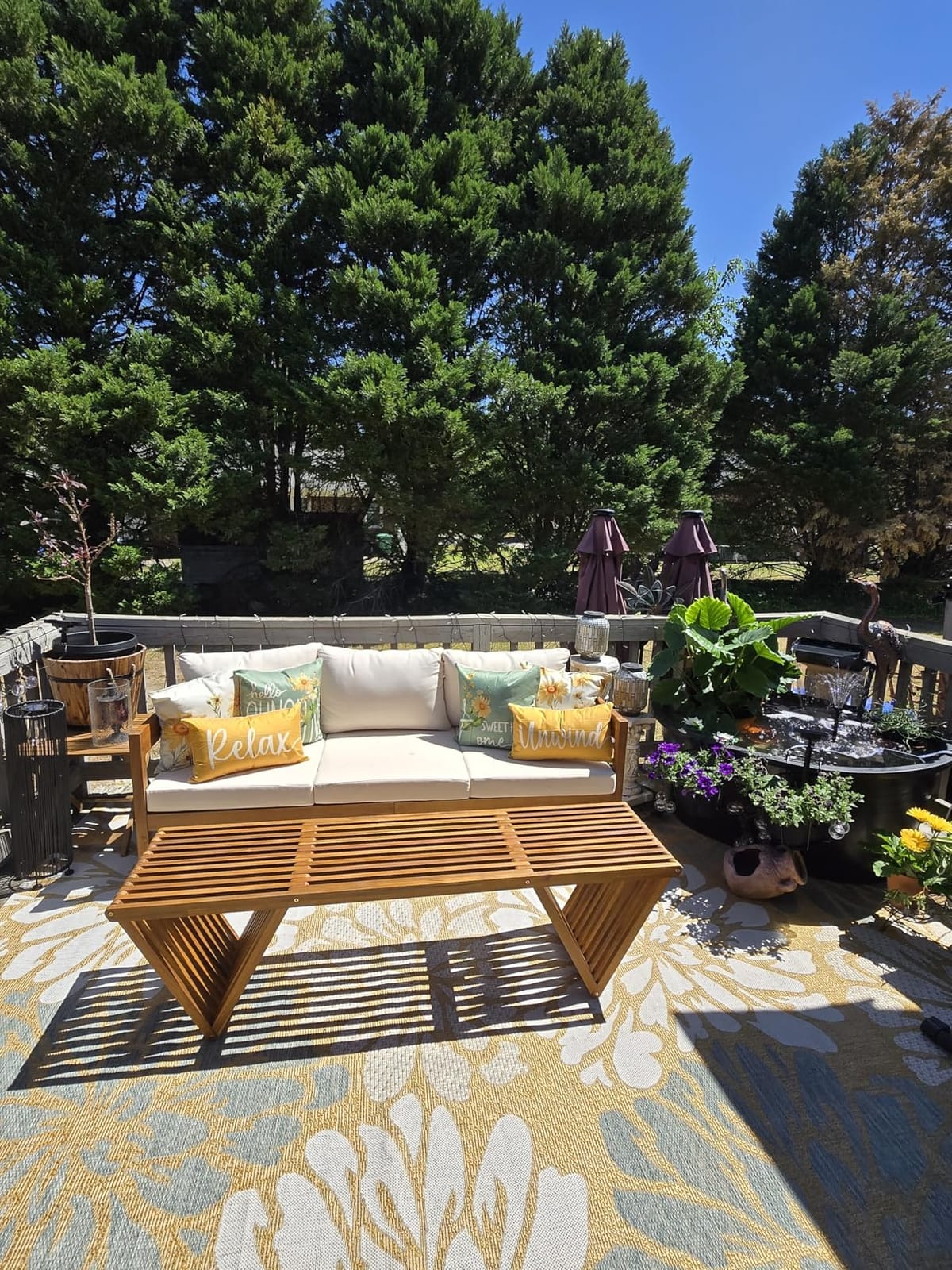 Christopher Knight Home Esme Outdoor Acacia Wood Bench, Teak Finish customer photo 2