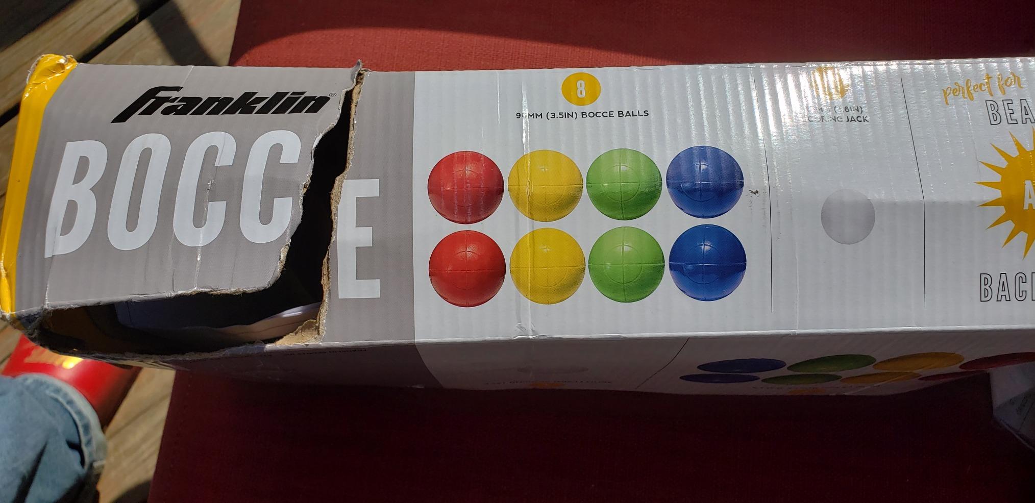Franklin Sports Bocce Ball Set — 8 All Weather Bocce Balls and 1 Pallino — Beach, Backyard Lawn or Outdoor Party Game — Professional, American, and Starter Set Options customer photo 1