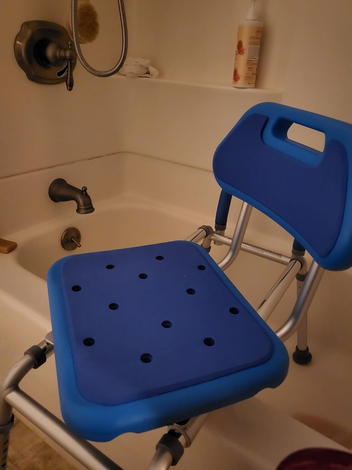 Platinum Health Gateway Premium Sliding Shower Chair Bath Transfer Bench with Swivel Padded Bath Tub Seat for Tubs and Shower, for Handicap & Seniors Mobility & Daily Living, Gray customer photo 1