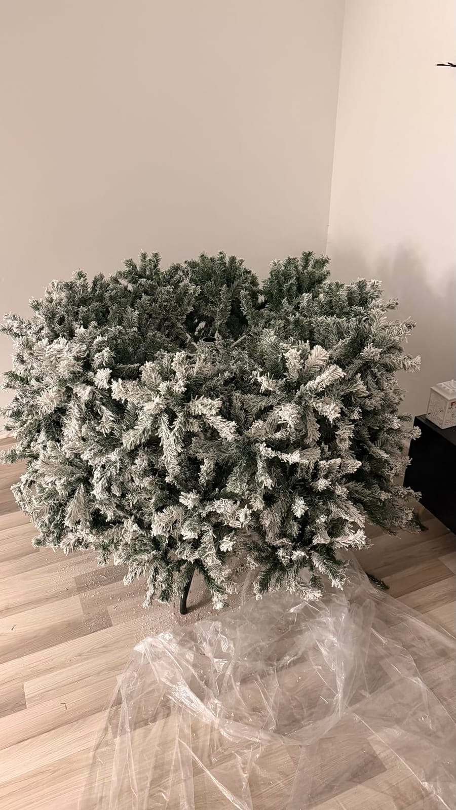 Best Choice Products Artificial Flocked Christmas Tree, 7.5ft Premium Unlit Pine Holiday Décor w/Full Branches, Metal Stand - Green customer photo 2