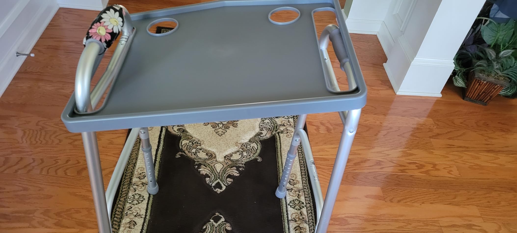 Bluestone Walker Tray- Upright with Holders-Universal Table Fits Most Standard Folding Walkers-Home Mobility Medical Equipment Accessories, 1 Count (Pack of 1) customer photo 1