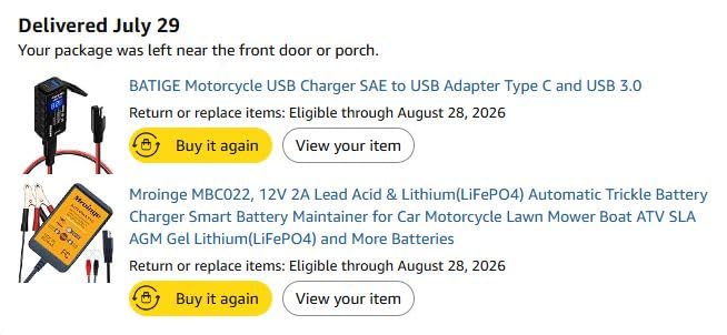 Mroinge MBC022, 12V 2A Lead Acid & Lithium(LiFePO4) Automatic Trickle Battery Charger Smart Battery Maintainer for Car Motorcycle Lawn Mower Boat ATV SLA AGM Gel Lithium(LiFePO4) and More Batteries customer photo 2