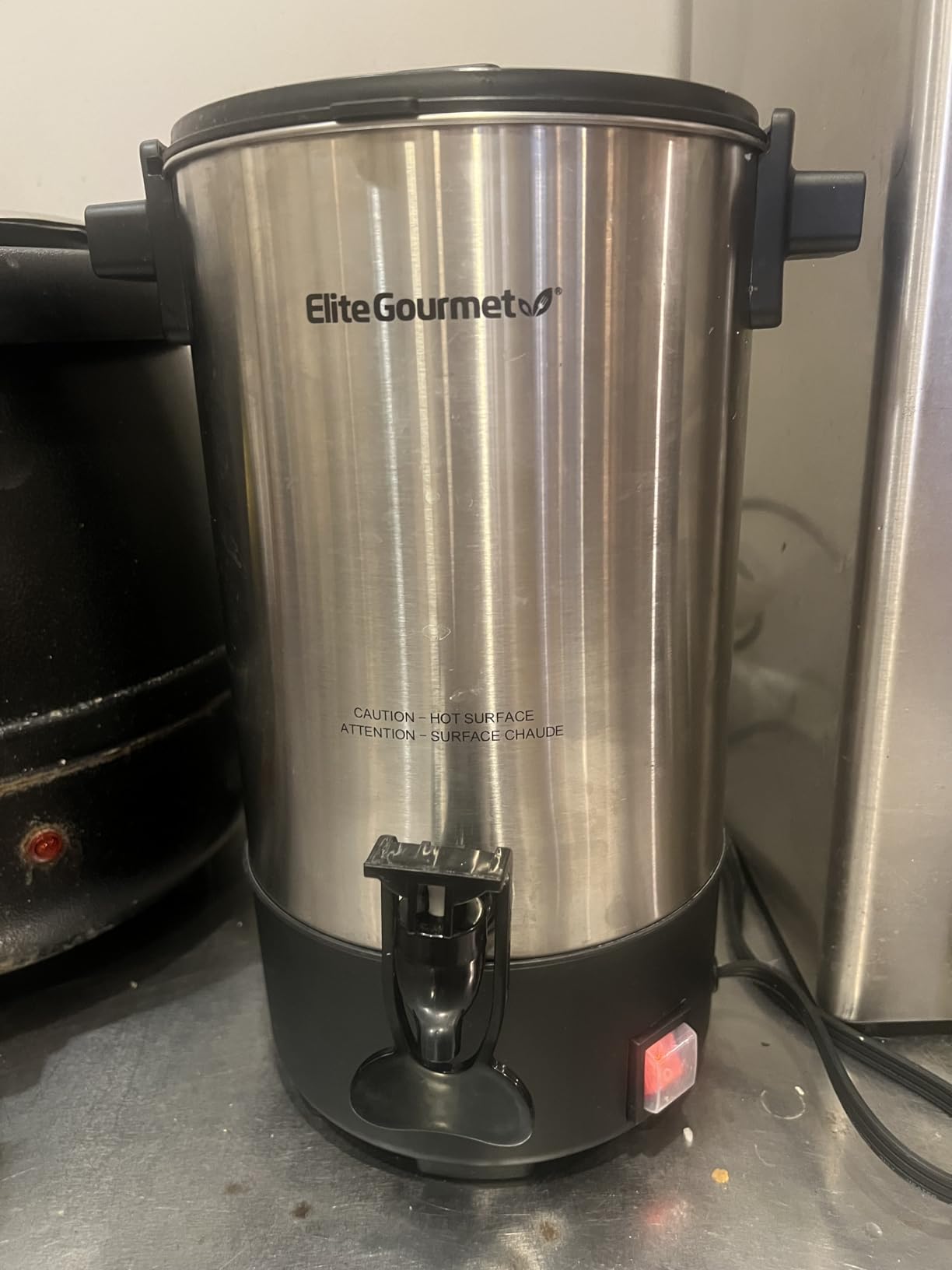 SYBO SR-CP-100B Commercial Grade Stainless Steel Percolate Coffee Maker Hot Water Urn for Catering, 100-Cup 16 L, Metallic customer photo 1