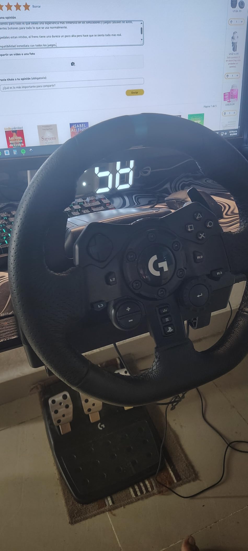 Logitech G923 Racing Wheel and Pedals for Xbox X|S, Xbox One and PC Featuring TRUEFORCE up to 1000 Hz Force Feedback, Responsive Pedal, Dual Clutch Launch Control, and Genuine Leather Wheel Cover customer photo 1