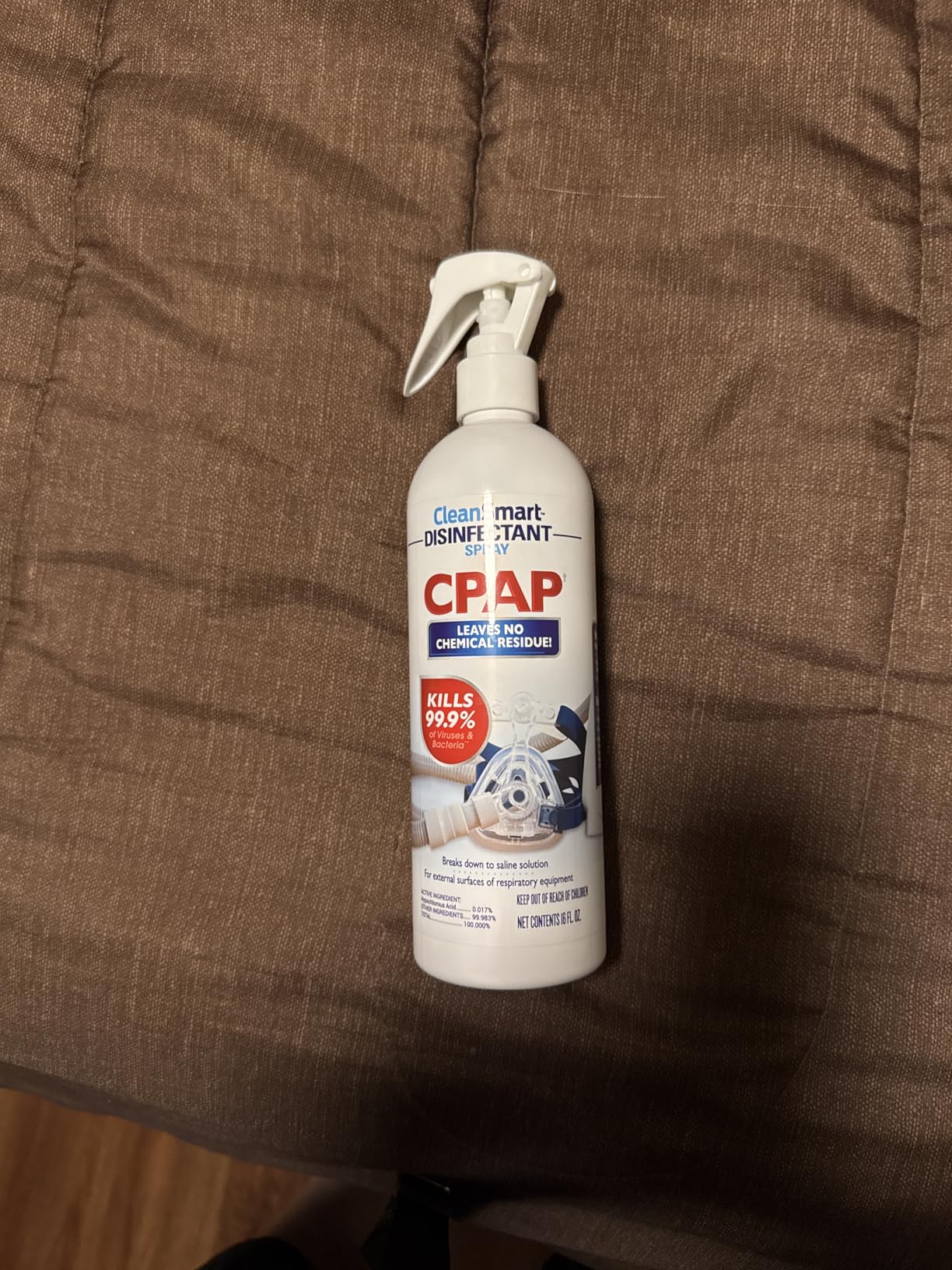 CleanSmart CPAP Disinfectant Spray for Face Mask and Hose, 16 oz (2 pack) | Hypochlrous Acid Spray Kills 99.9% of Bacteria and Viruses on CPAP Equipment, Reservoirs, Tubing, Leaves No Fumes or Residue customer photo 1