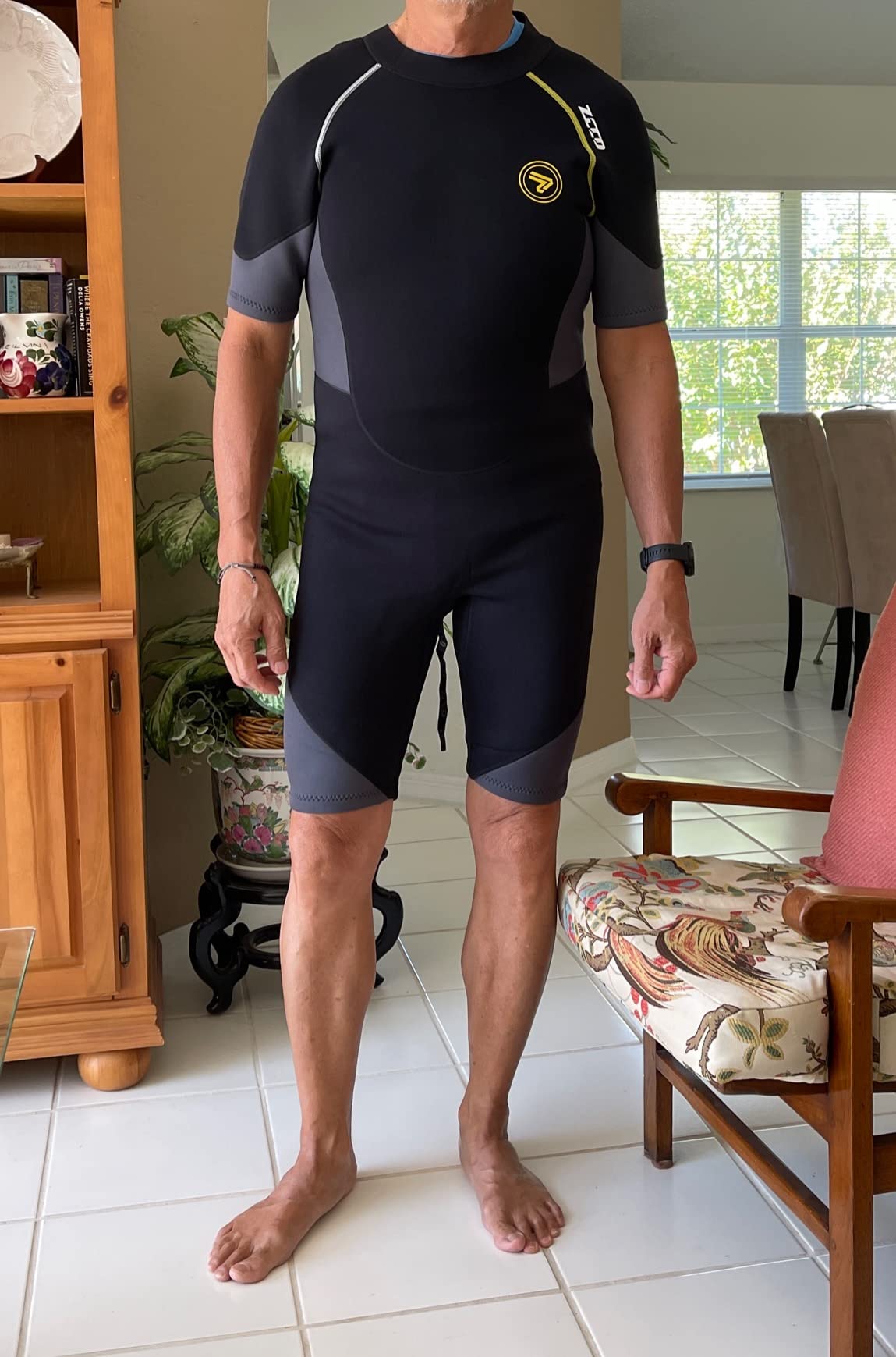 ZCCO Men's Wetsuits 1.5/3mm Premium Neoprene Back Zip Shorty Dive Skin for Spearfishing,Snorkeling, Surfing,Canoeing,Scuba Diving Suits customer photo 1