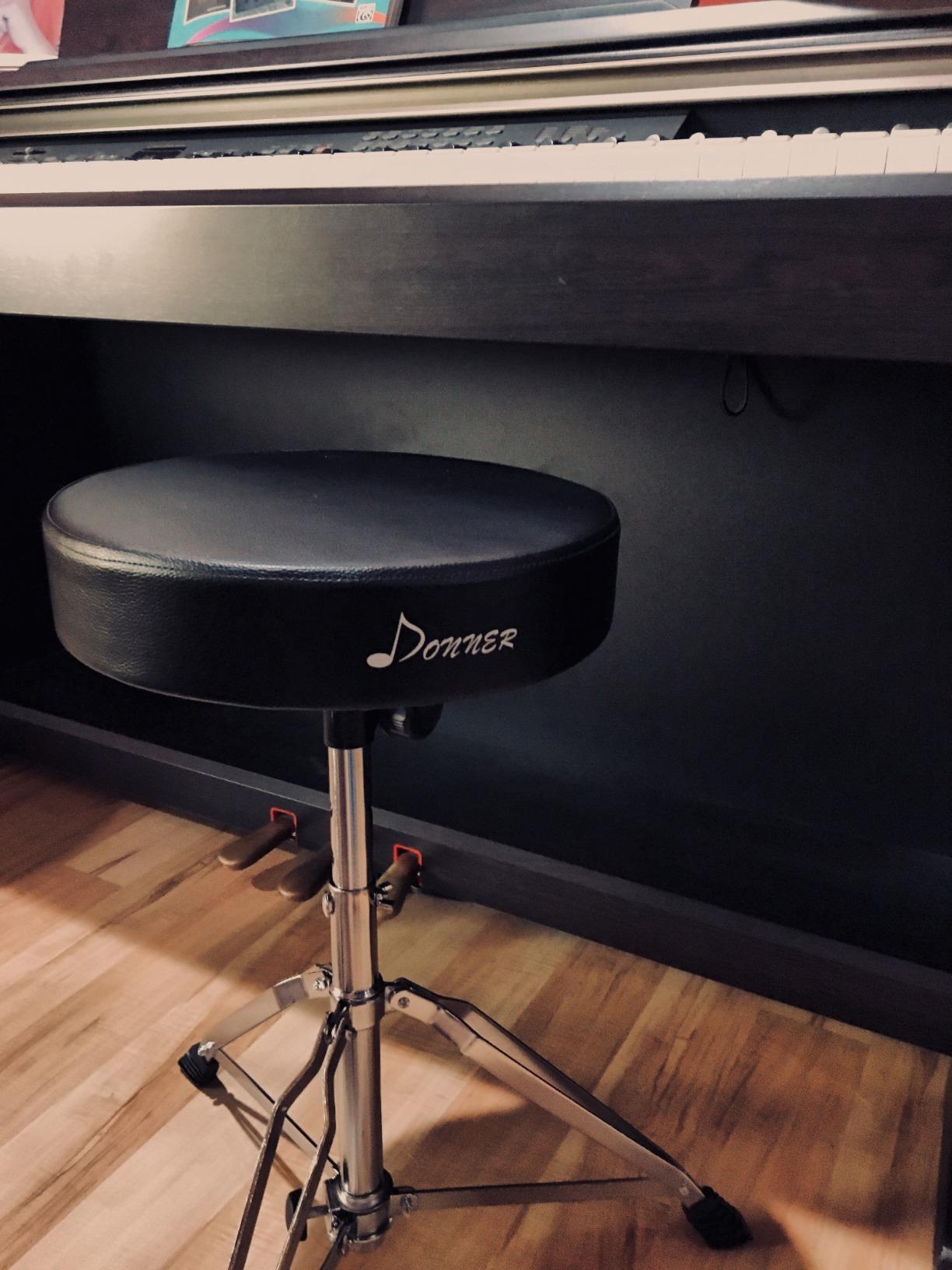 Donner Drum Throne Set, Padded Seat Height Adjustable Drum Stool for Adults, 5A Drumsticks Included, Multiple Iterations, Drummer Gifts for Men Him Teens customer photo 1