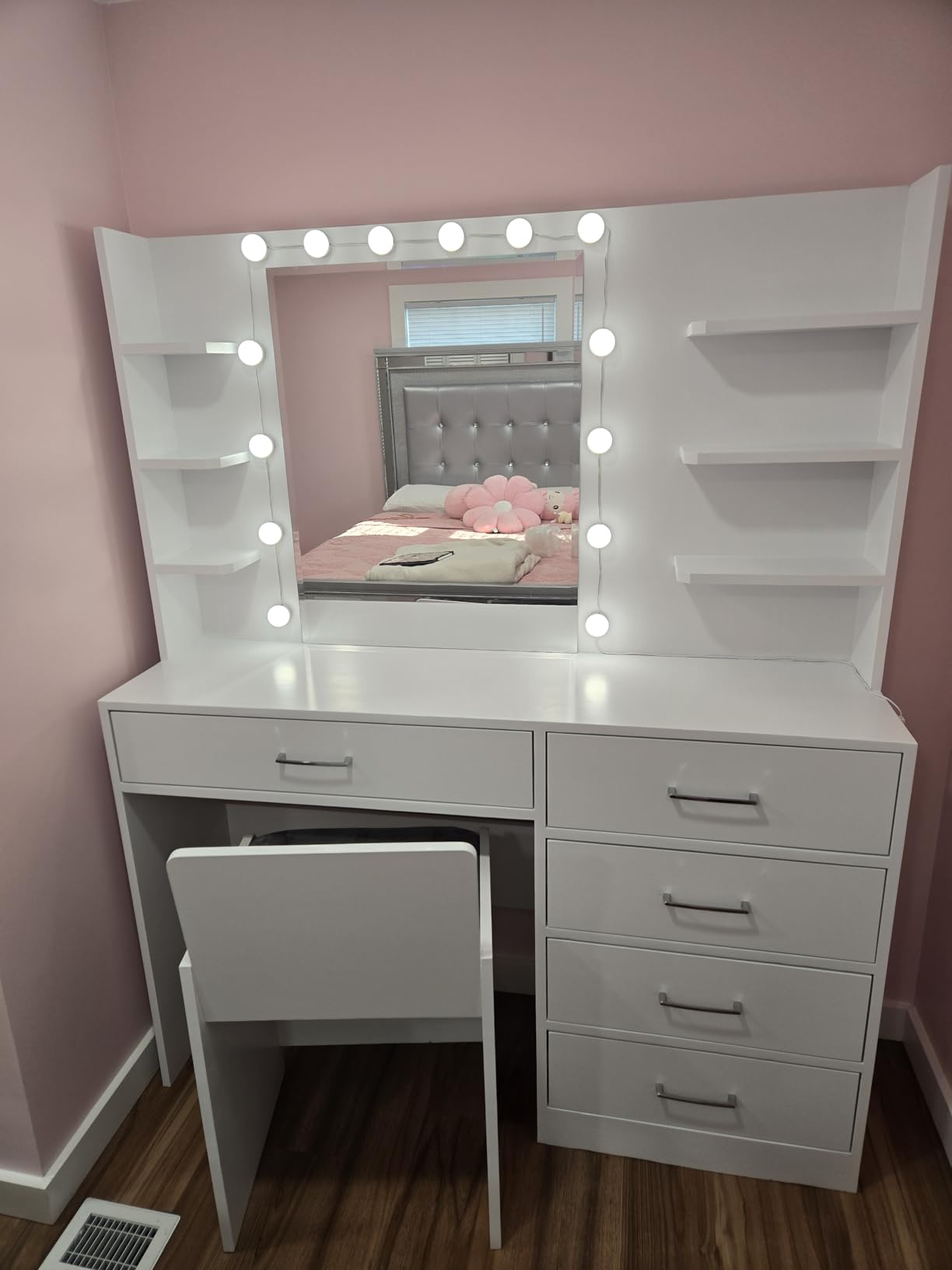Pretmess LED Vanity Lights for Mirror, Hollywood Style, 14 Dimmable Bulbs customer photo 2