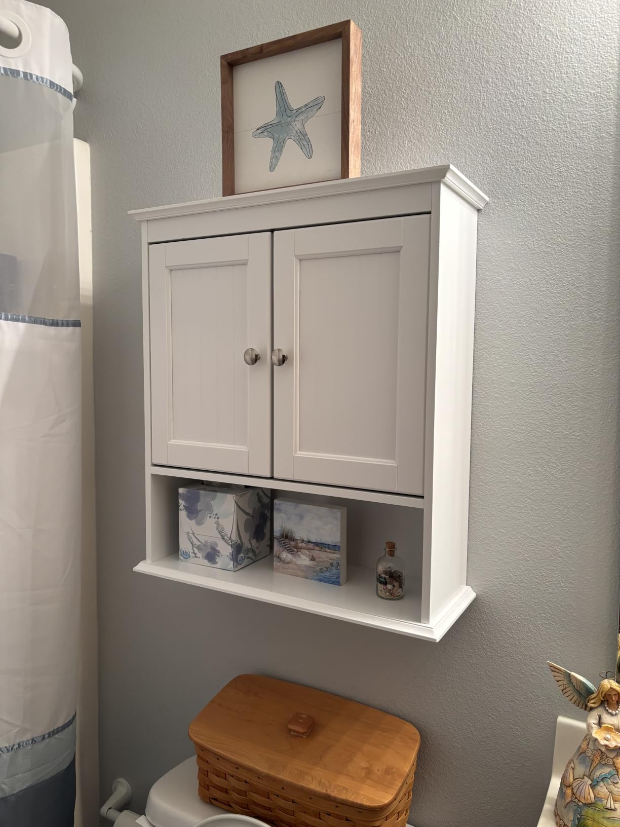 Spirich Bathroom Wall Cabinet with Beadboard Doors, White Medicine Cabinet customer photo 2