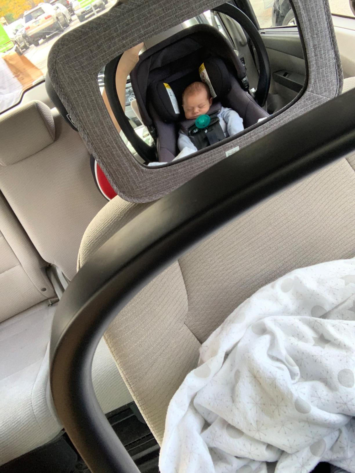 GoldBug Soft Sided Rear & Forward Facing Safety Mirror for Baby & Toddler - Shatter Resistant - Jumbo Baby Car Mirror customer photo 2
