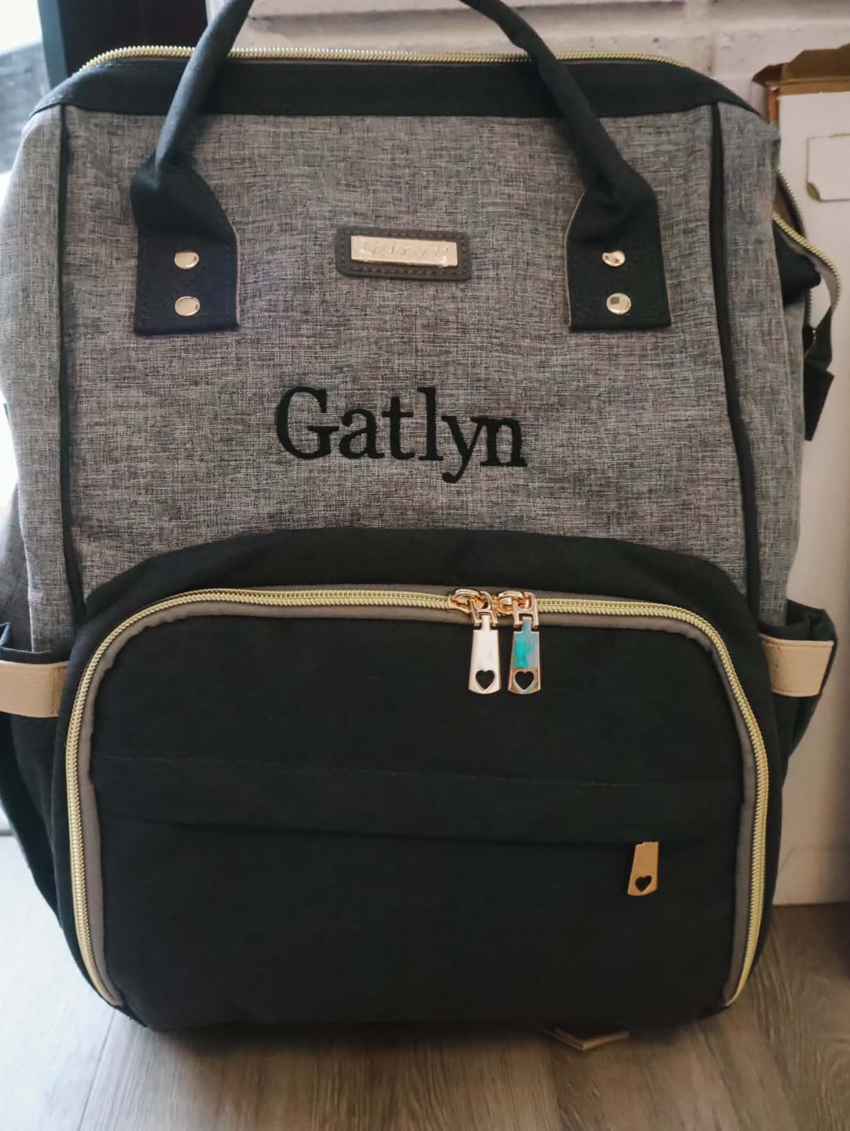 GAIVP Diaper Bag Backpack for Women, Baby Bags for Girls,Diaper Bag with Changing Pad, and Insulated Pockets (Dark Grey +Light Grey) customer photo 1