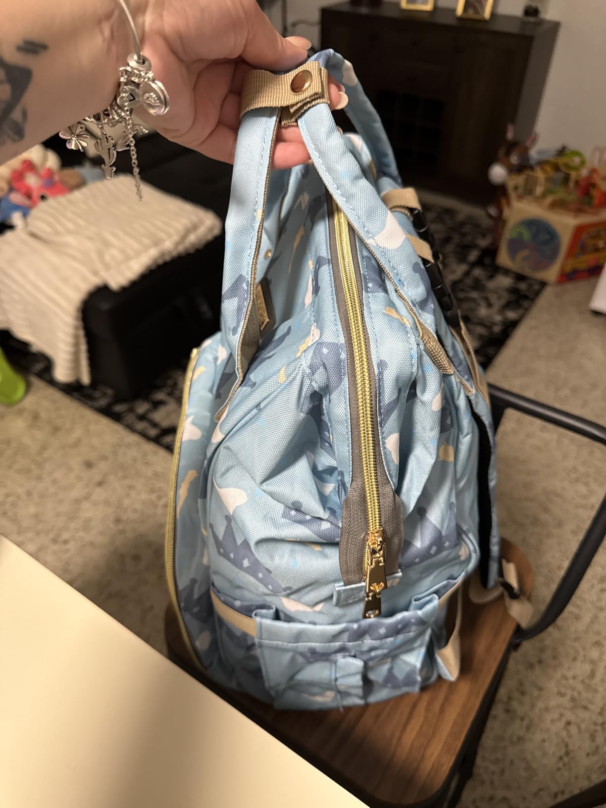 GAIVP Diaper Bag Backpack for Women, Baby Bags for Girls,Diaper Bag with Changing Pad, and Insulated Pockets (Dark Grey +Light Grey) customer photo 2