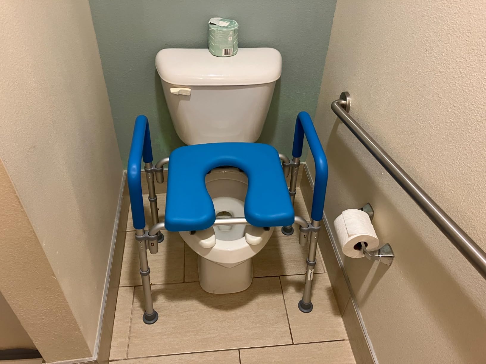 Ultimate Raised Toilet Seat with Handles, Padded, Armrests, Adjustable Height, Premium Elevated Toilet Seat for Elderly Bathroom Safety with Arms, Standard and Elongated Toilets customer photo 1