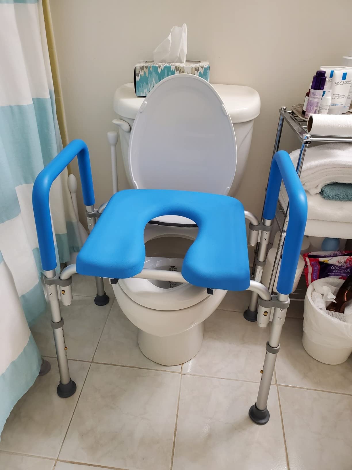 Ultimate Raised Toilet Seat with Handles, Padded, Armrests, Adjustable Height, Premium Elevated Toilet Seat for Elderly Bathroom Safety with Arms, Standard and Elongated Toilets customer photo 2