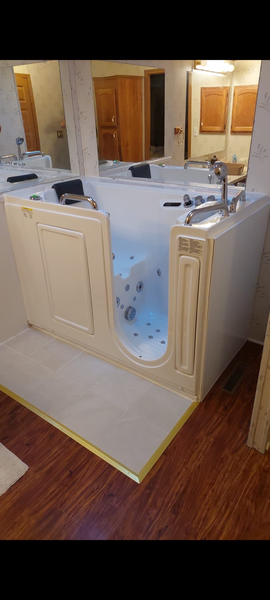 ANZZI Walk In Tub, 27 X 53 In, Left Drain, 12 Whirlpool & 18 Air Jets | Soothing Hydrotherapy Targeted 12 And 18 Acu Stream Work, Integrated Grab Bars Slip Resistant Flooring customer photo 2