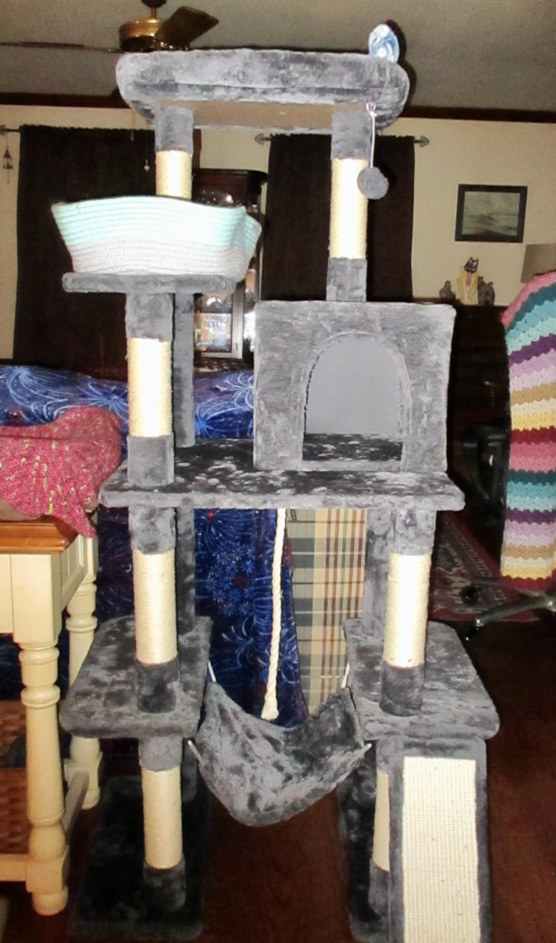 Yaheetech 63in Sturdy Large Cat Tree for Indoor Heavy Cats, Tall Tower customer photo 2