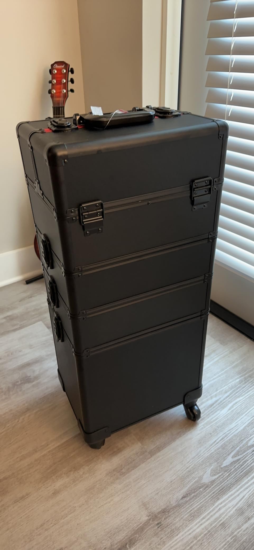 Yaheetech 4 in 1 Rolling Makeup Train Case, Lockable Black Cosmetology Cart customer photo 2