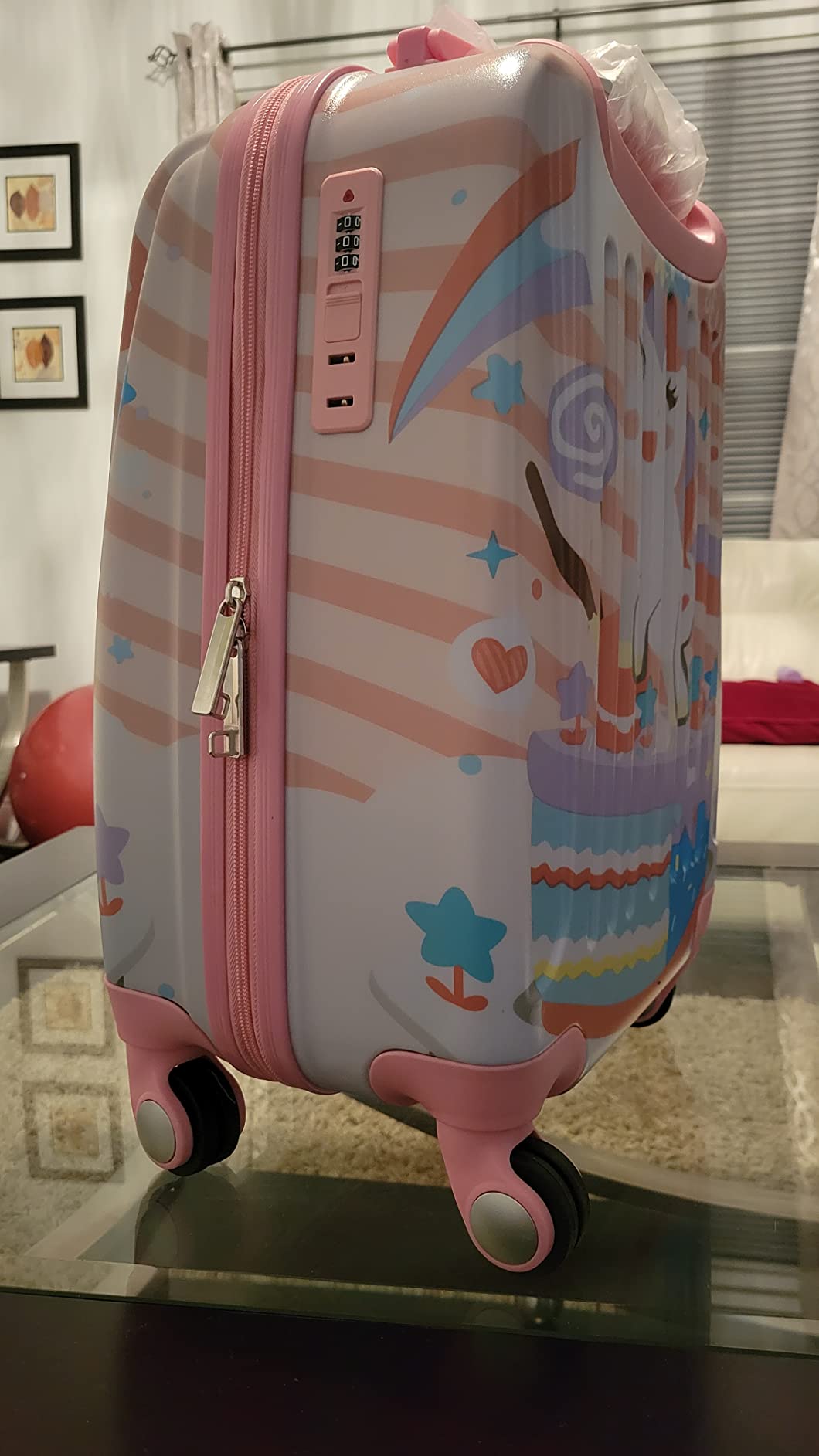 GURHODVO Kids Carry On Luggage for Boy's, Girl's Children Rolling Suitcase with 4 Spinner Wheels Hardshell Case for Toddler to Travel (airplane) customer photo 1