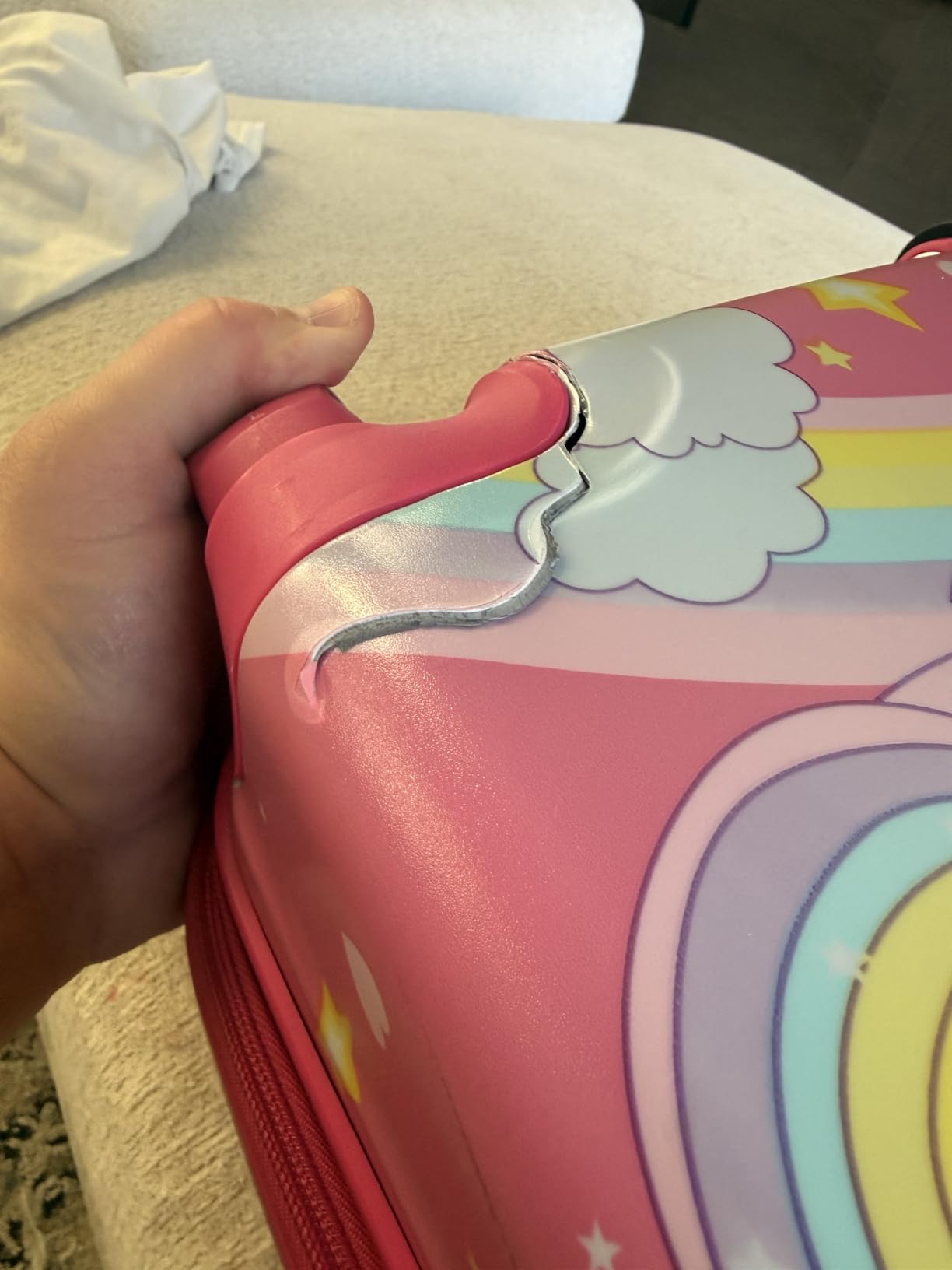 GURHODVO Kids Carry On Luggage for Boy's, Girl's Children Rolling Suitcase with 4 Spinner Wheels Hardshell Case for Toddler to Travel (airplane) customer photo 2