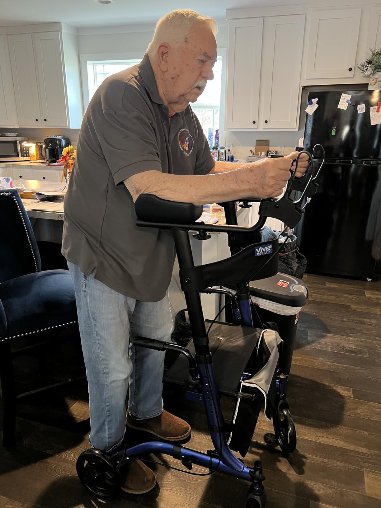 Vive Mobility Upright Walker with Seat - Stand Up Rollator, Arm Rests customer photo 1
