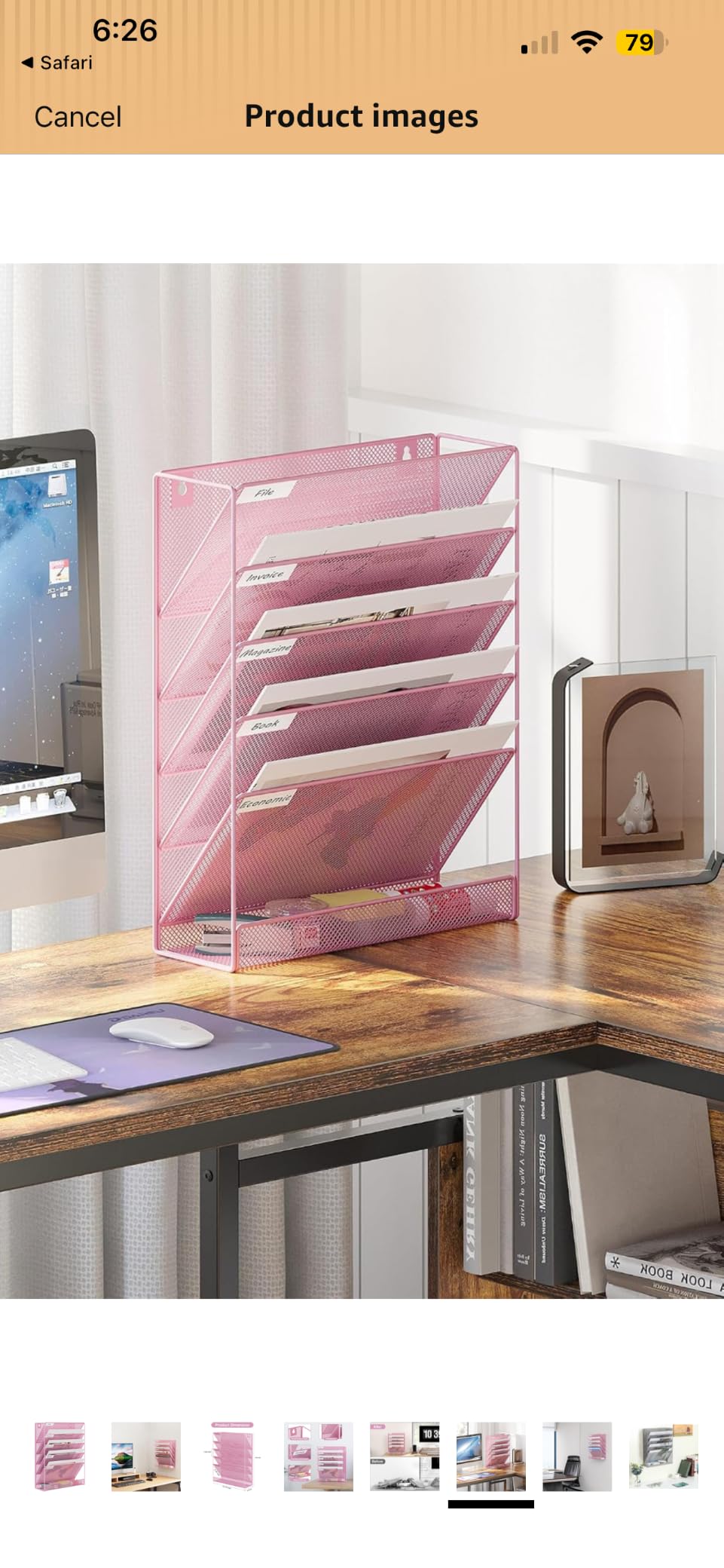 EasyPAG 5 Tier Wall File Holder, Mesh Hanging Folder Organizer with Classify Label, Versatile Desk File Holder, Vertical Wall Mounted Mail Organizer for Office Home Cubicle, White customer photo 1